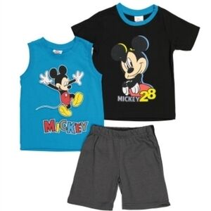 𝅺disney Little Boy 3 Piece Short Set Top Tank Short